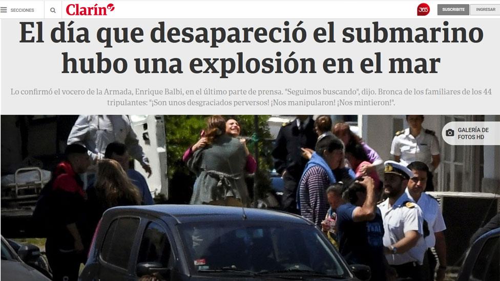 How the Clarin newspaper reported the story