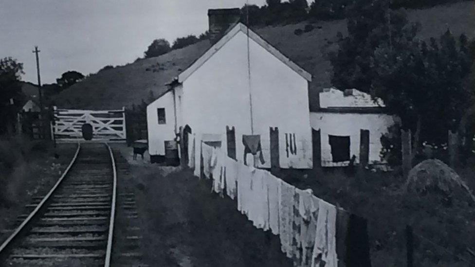 level crossing on what is now the Derrylin Road