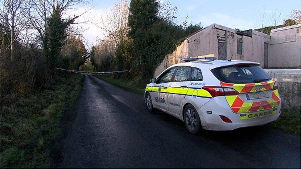 A Garda car near the scene of the attack