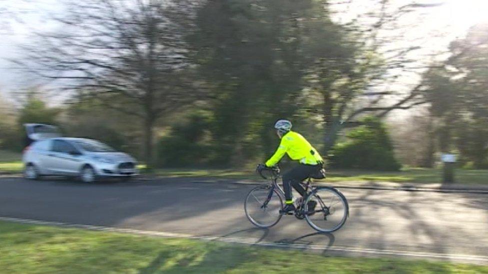 Cyclist at Clifton Downs