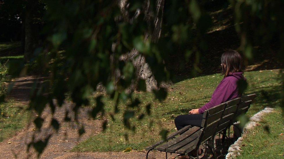 Actress on bench