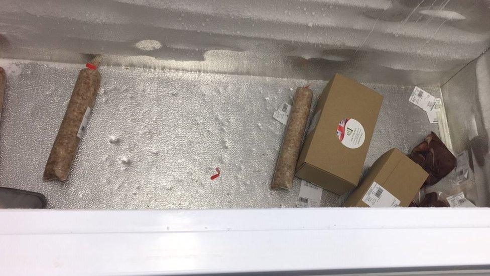 Freezer after meat theft