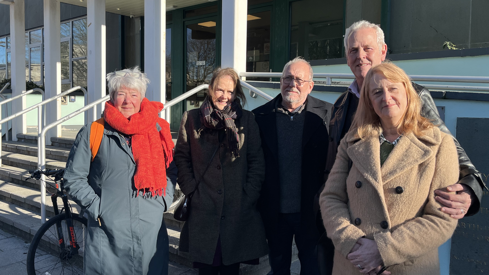 Victims outside Plymouth Crown Court