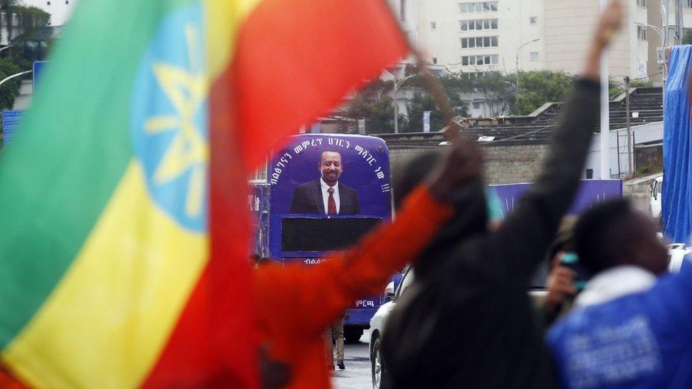 Supporters attend Prosperity Party's election campaign rally ahead of the upcoming June 5 general election, in Addis Ababa, Ethiopia on May 07, 2021.