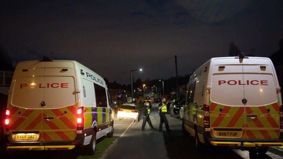 Police at the scene after the dog attack