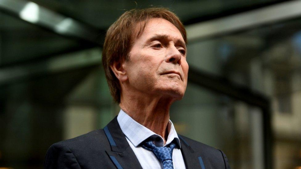 Sir Cliff Richard outside the High Court after his court win