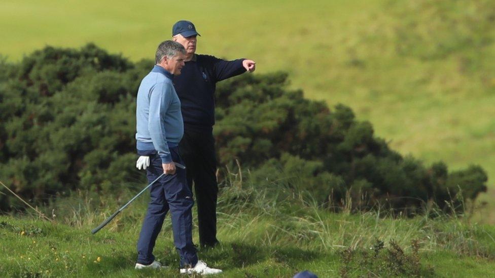 Prince Andrew played the Royal Portrush course in the company of the club's head professional Gary McNeill