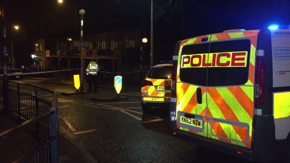 Police vans Hylton Road