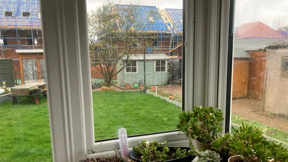 A view of the new builds from inside Mr and Mrs King's house