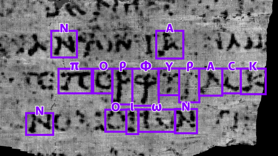 The letters that have been deciphered