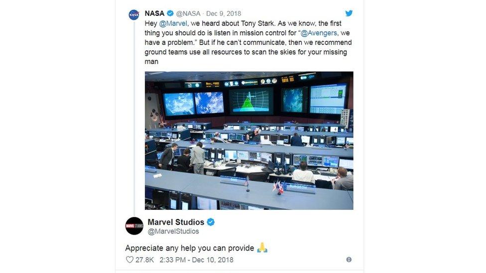 NASA tweets in response