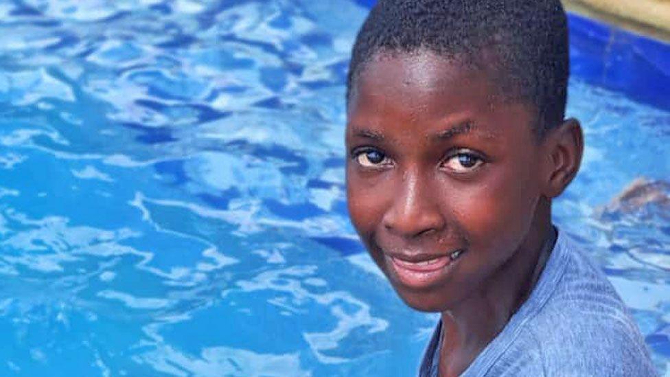 An image of 11-year-old Ruvarashe Takamhanya in a pool