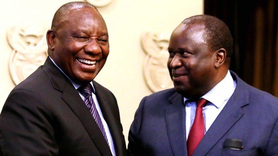 Cyril Ramaphosa and Tito Mboweni