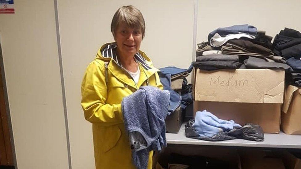 Volunteer Helen Cookson at the old library