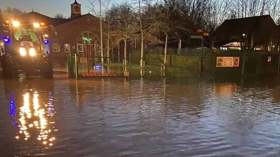 School flooded