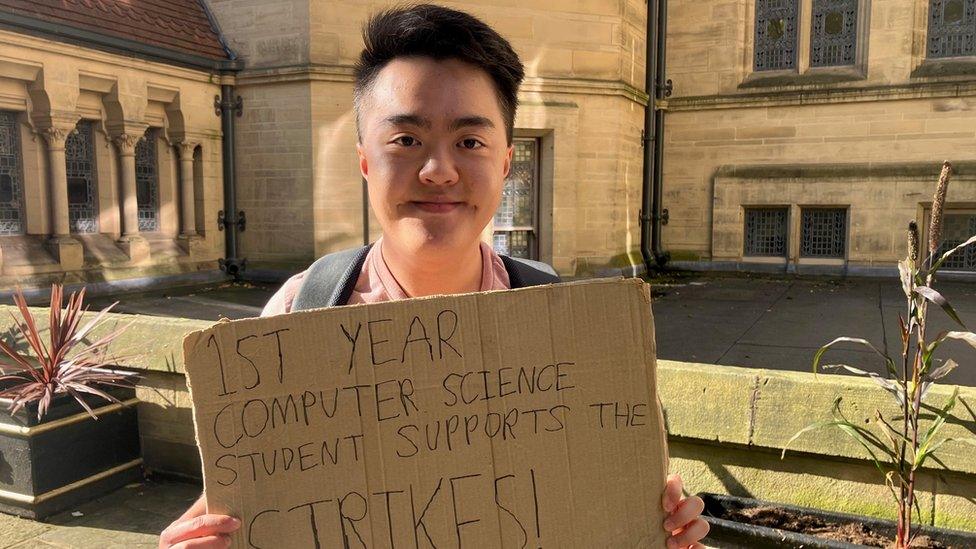 Student Julian on the picket