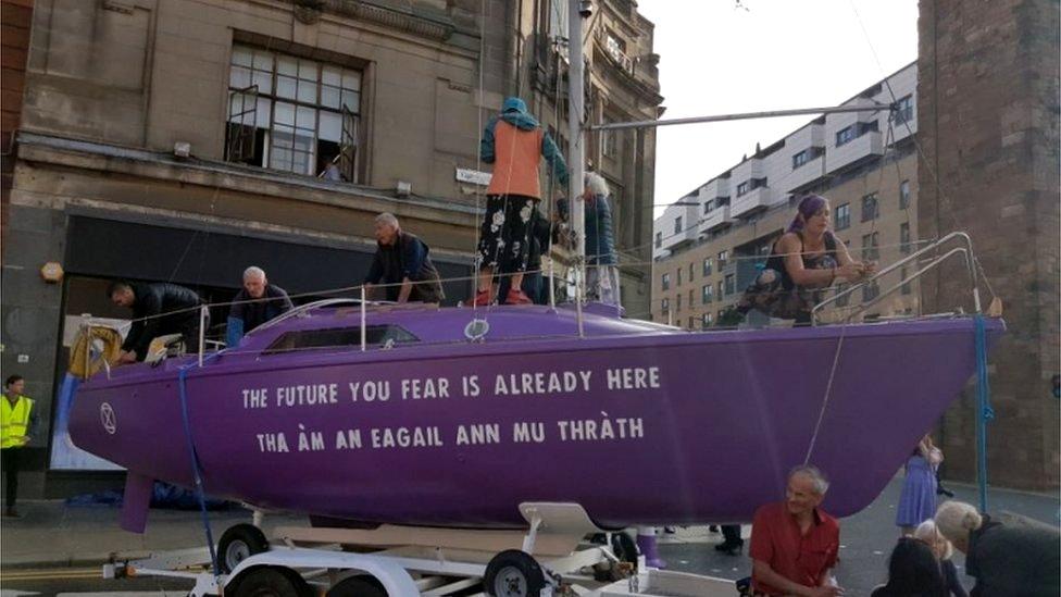 Extinction Rebellion protest in Glasgow