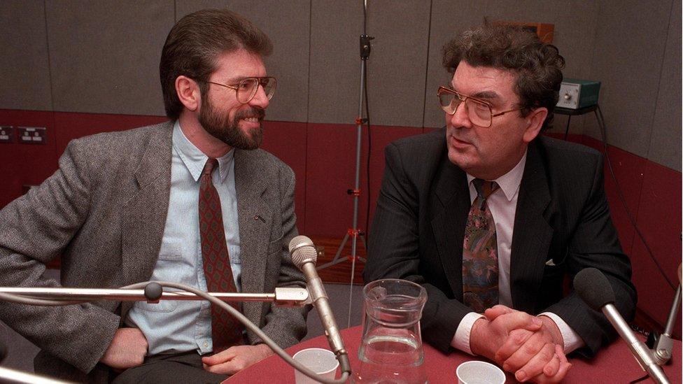 Gerry Adams and John Hume