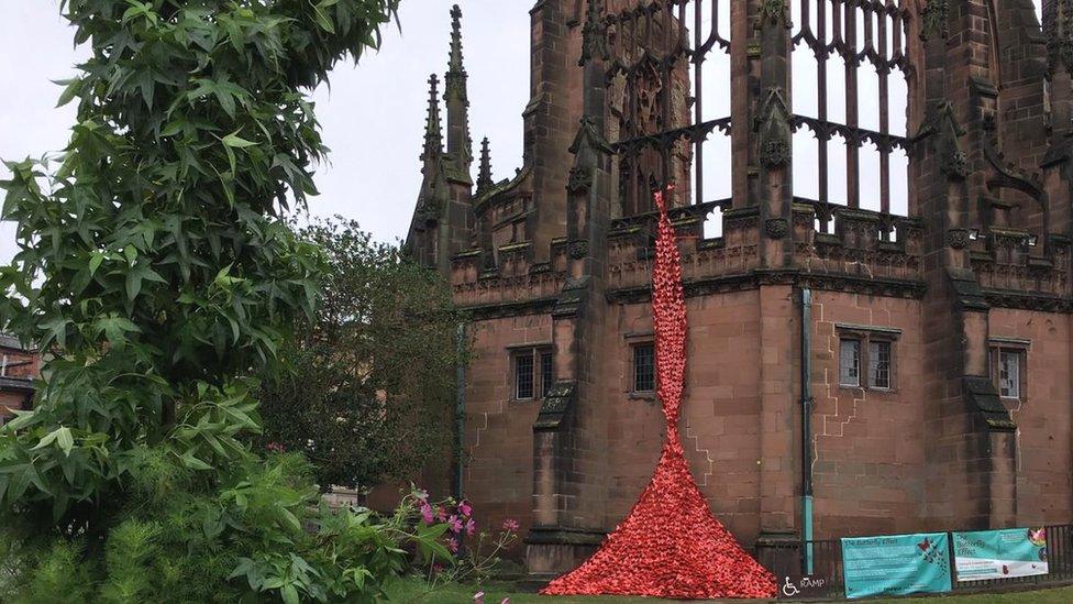 Butterfly installation at Coventry Cathedral