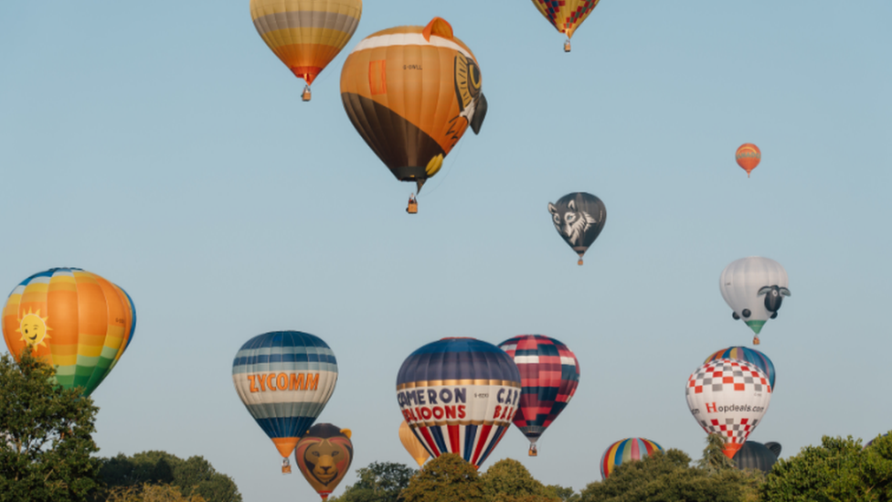 Hot air balloons in the sky