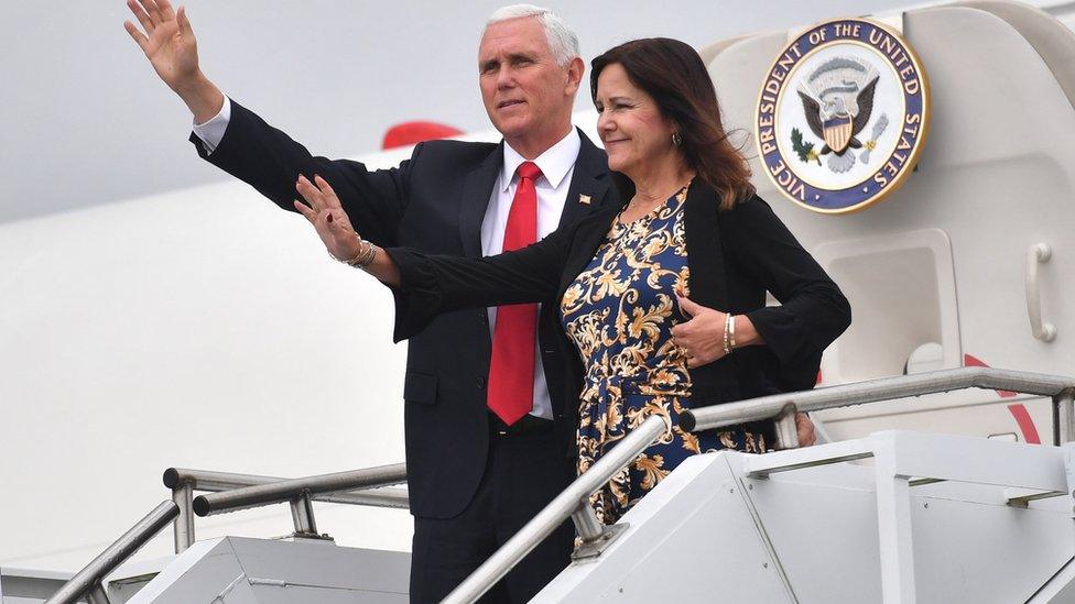 US Vice President Mike Pence and Second Lady Karen Pence