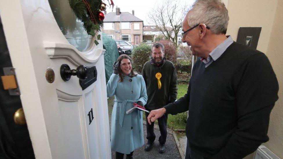 Jo Swinson on the doorstep