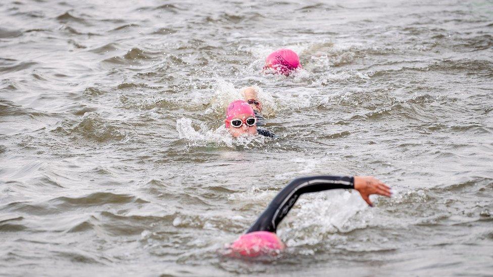 Swimmers at Mallory Park