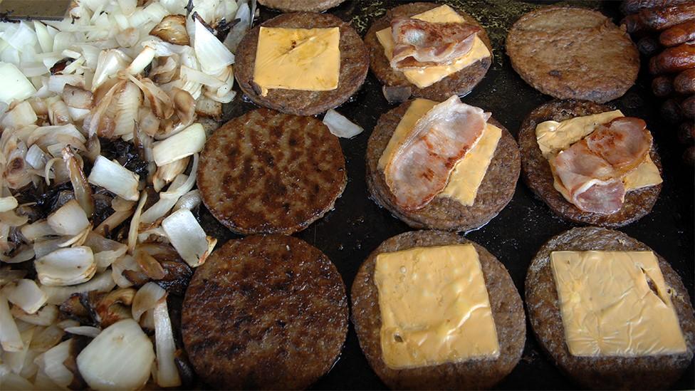 Burgers at a burger bar in Blackpool