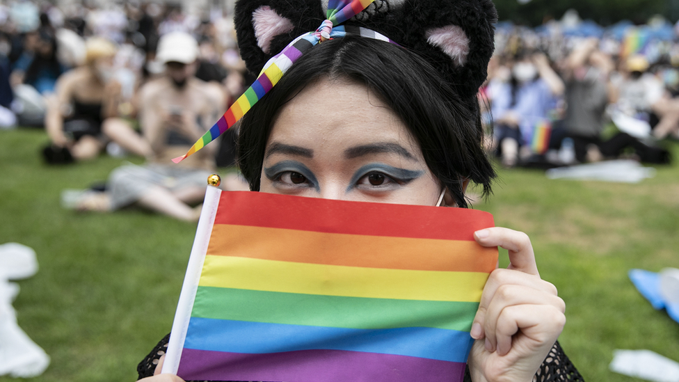 The Seoul Queer Culture Festival at Seoul Square in front of city hall on 16 July 2022