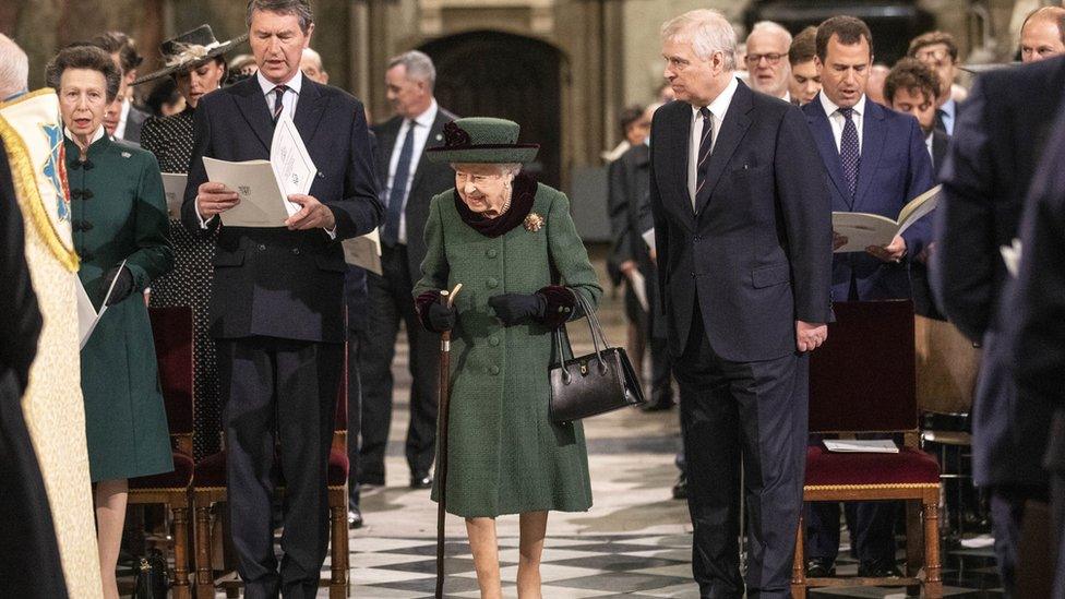 Queen at Philip's memorial