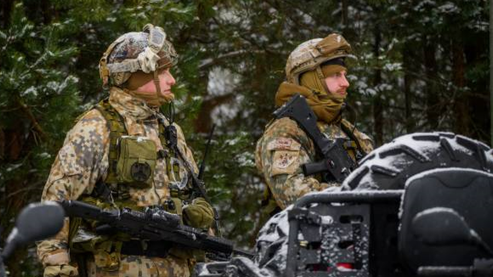 Nato troops on exercise in Latvia