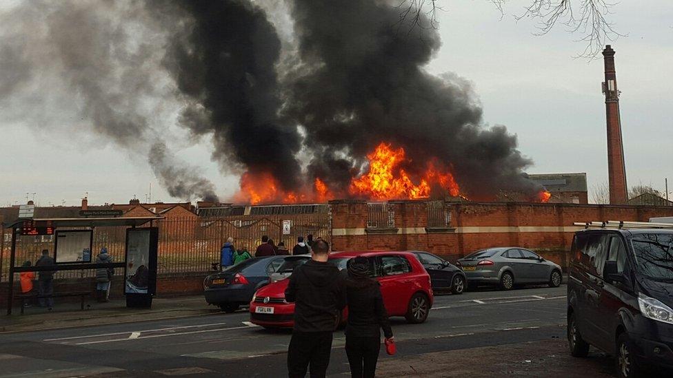 Fire at factory in Belgrave Road area of Leicester