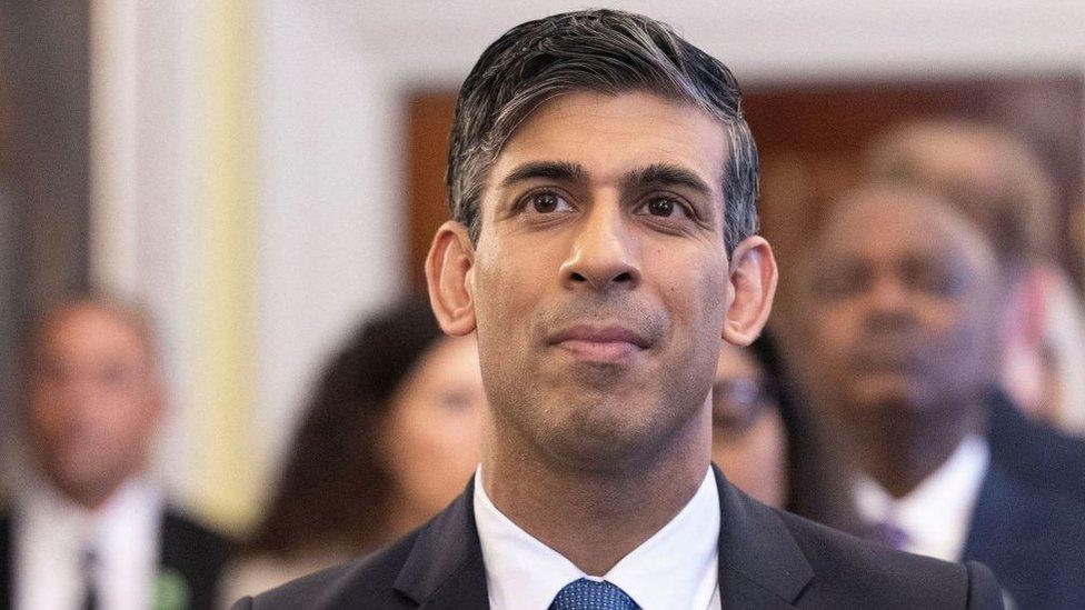 Prime Minister Rishi Sunak at a meeting of Commonwealth leaders at Marlborough House ahead of the Coronation