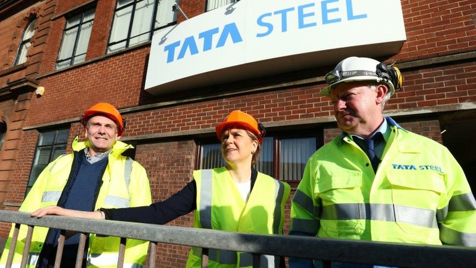 Nicola Sturgeon at steel factory