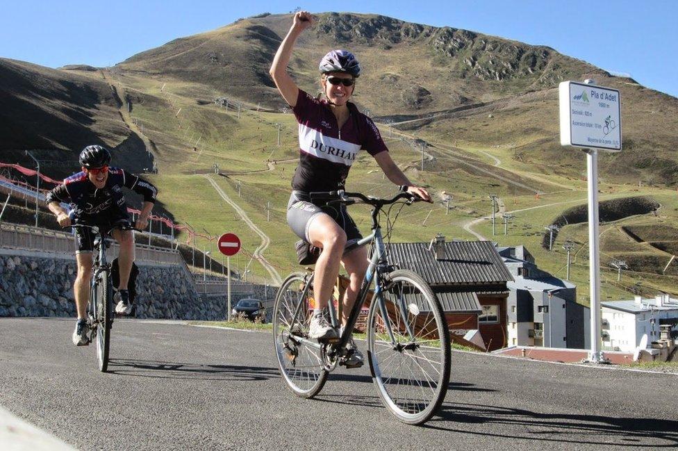 Esther beats Dan in a cycling race