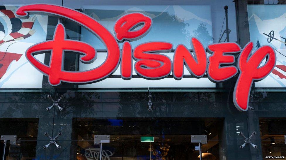 A photo of a Disney store logo in London