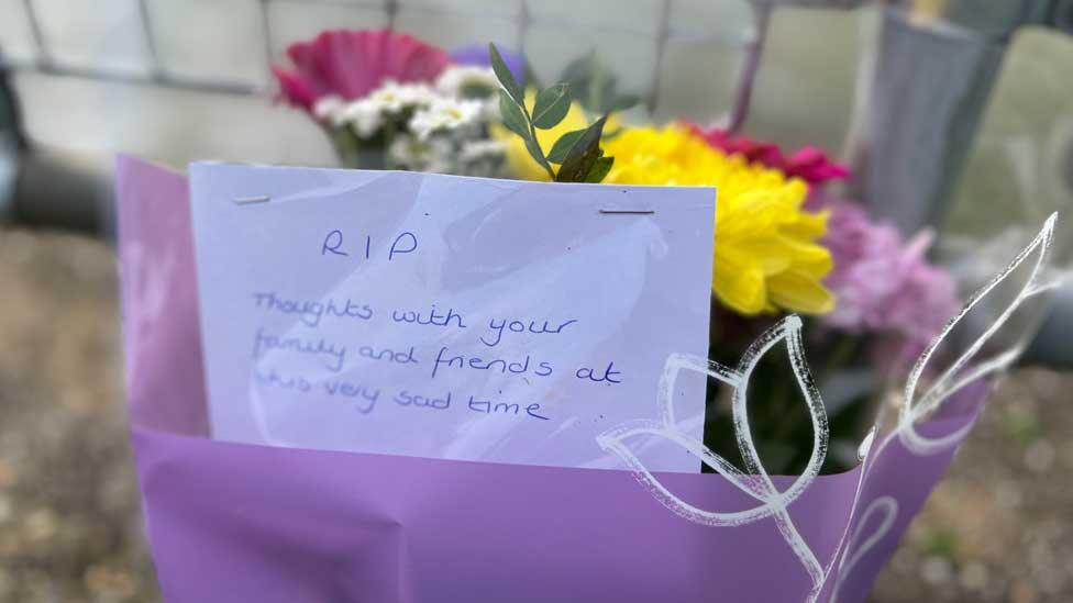 Floral tribute at the River Great Ouse at Kempston