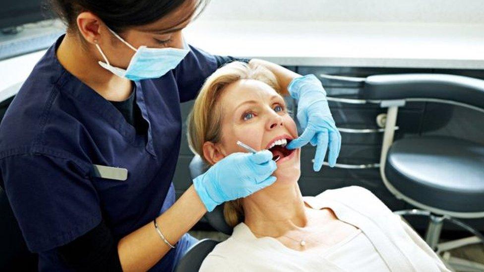 Woman at dentist