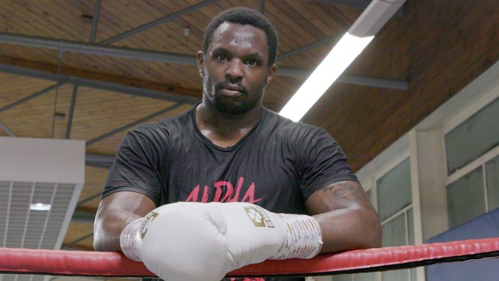 Dillian Whyte Stands in the boxing ring