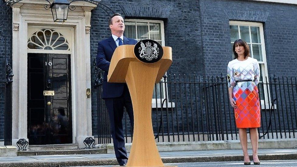 David Cameron announcing he will stand down