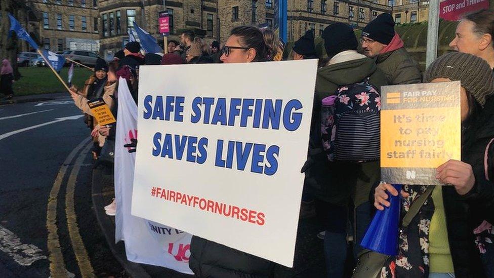 Picket line in Bradford