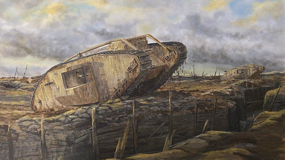 A World War One tank