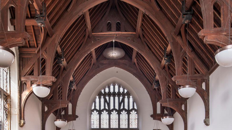 Hammerbeamed roof, Bedford Shire Hall