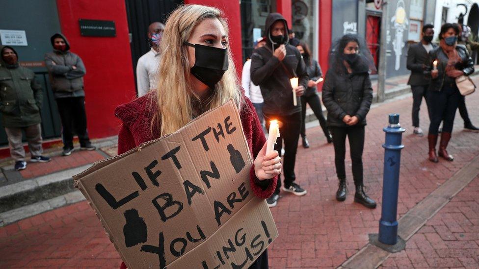 Protesters in Cape Town on Thursday