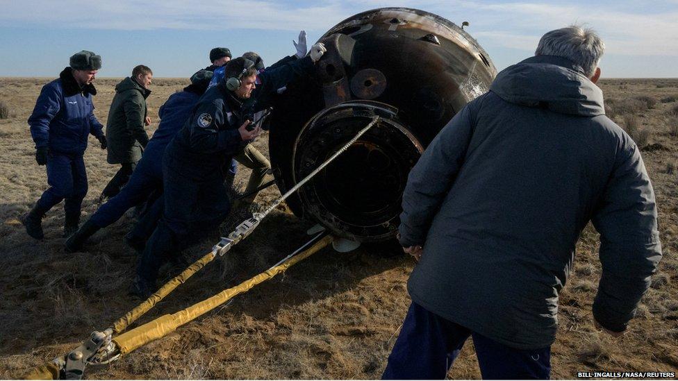 capsule bringing astronauts and cosmonauts back from iss