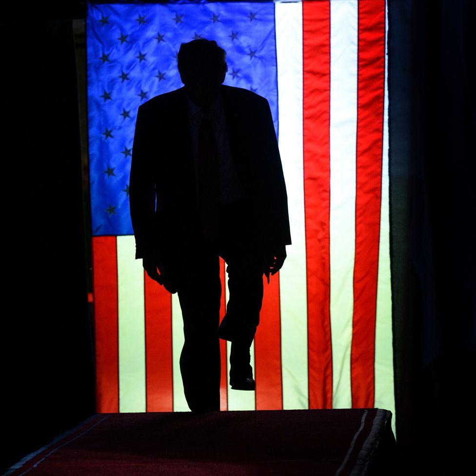 Former U.S. President Donald Trump enters Erie Insurance Arena for a political rally while campaigning for the GOP nomination in the 2024 election on July 29, 2023 in Erie, Pennsylvania.