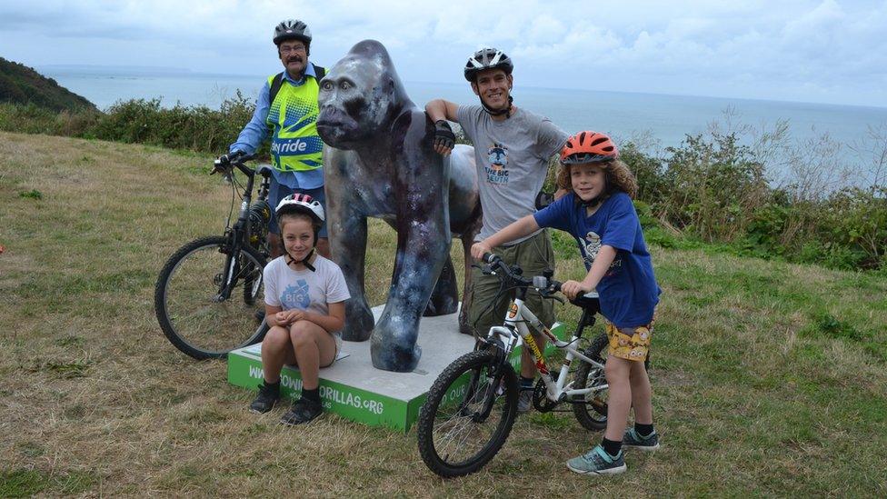 George family with bikes