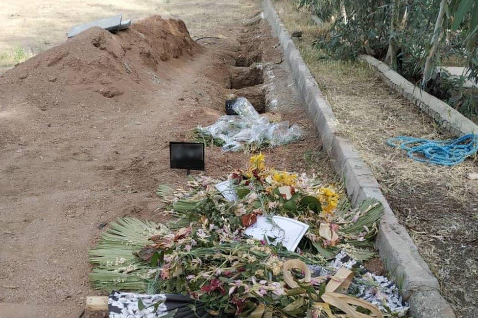 Freshly drug graves at Khavaran cemetery in south-eastern Tehran, Iran