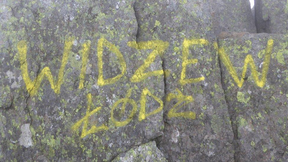 Widzew Lodz graffiti on Tryfan