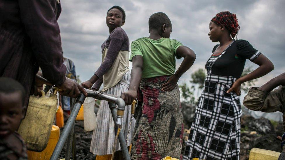 Water stands in Mugunga, DRC